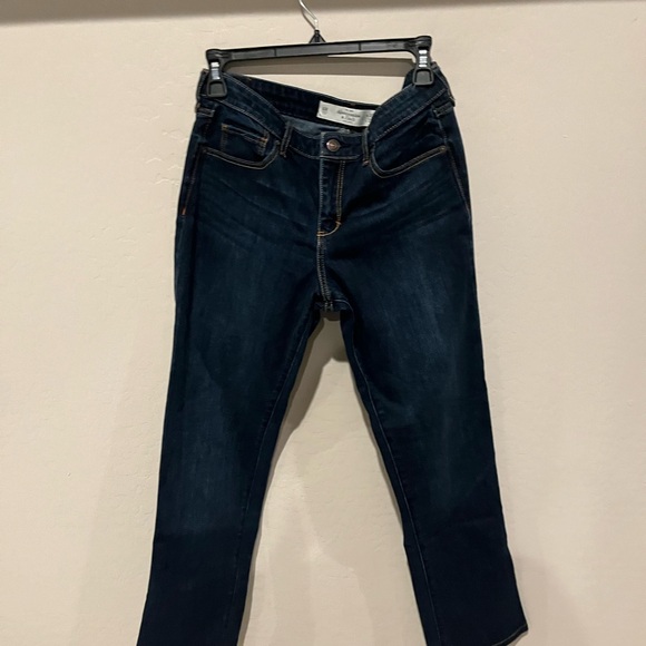 Abercrombie & Fitch Women’s Dark Wash Mid Rise Skinny Bootcut Jeans Size 10R - Picture 3 of 5